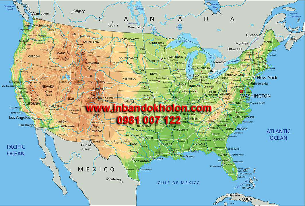 Bản đồ nước Mỹ – USA Map (Mẫu 2)