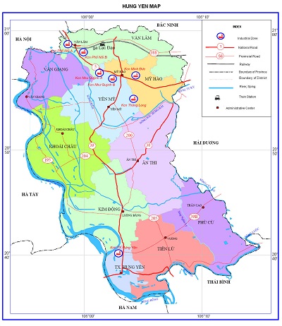bản đồ tỉnh hưng yên